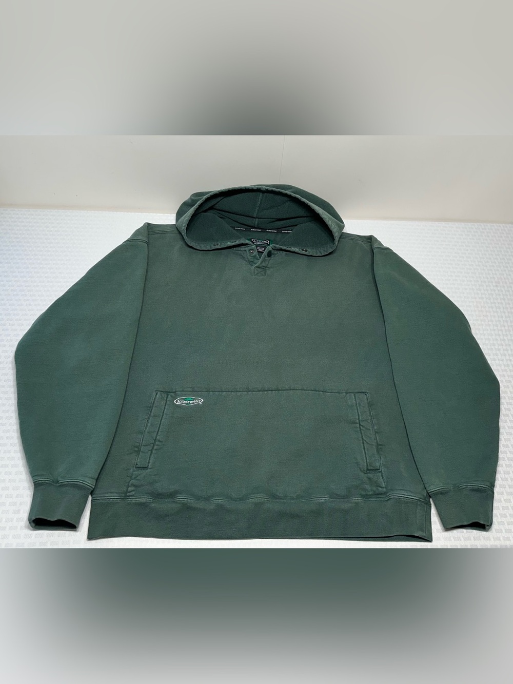 Arborwear Green Double Thick Fleece Men's 2XL Heavyweight Snap Henley Hoodie